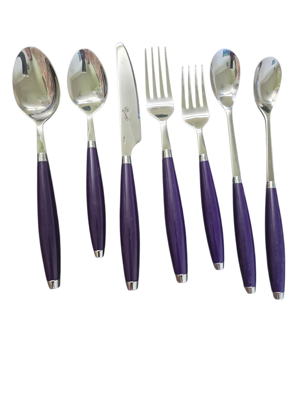 Fiesta Purple Handle 7-Piece Stainless Flatware Set